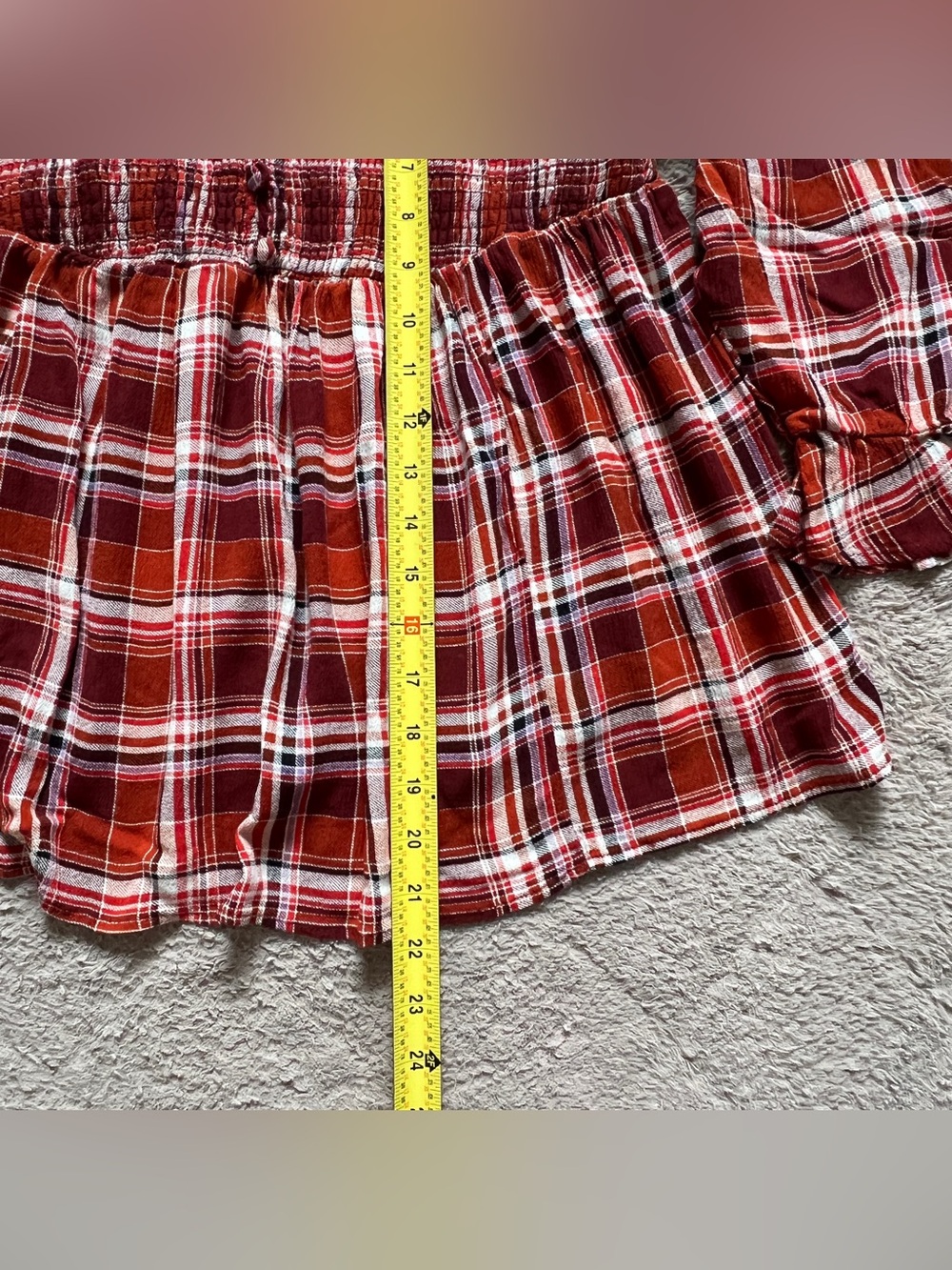 Torrid Babydoll Crinkle Cold Smocked Blouse Cottage Milkmaid Boho Western Sz 0 - Picture 7 of 7